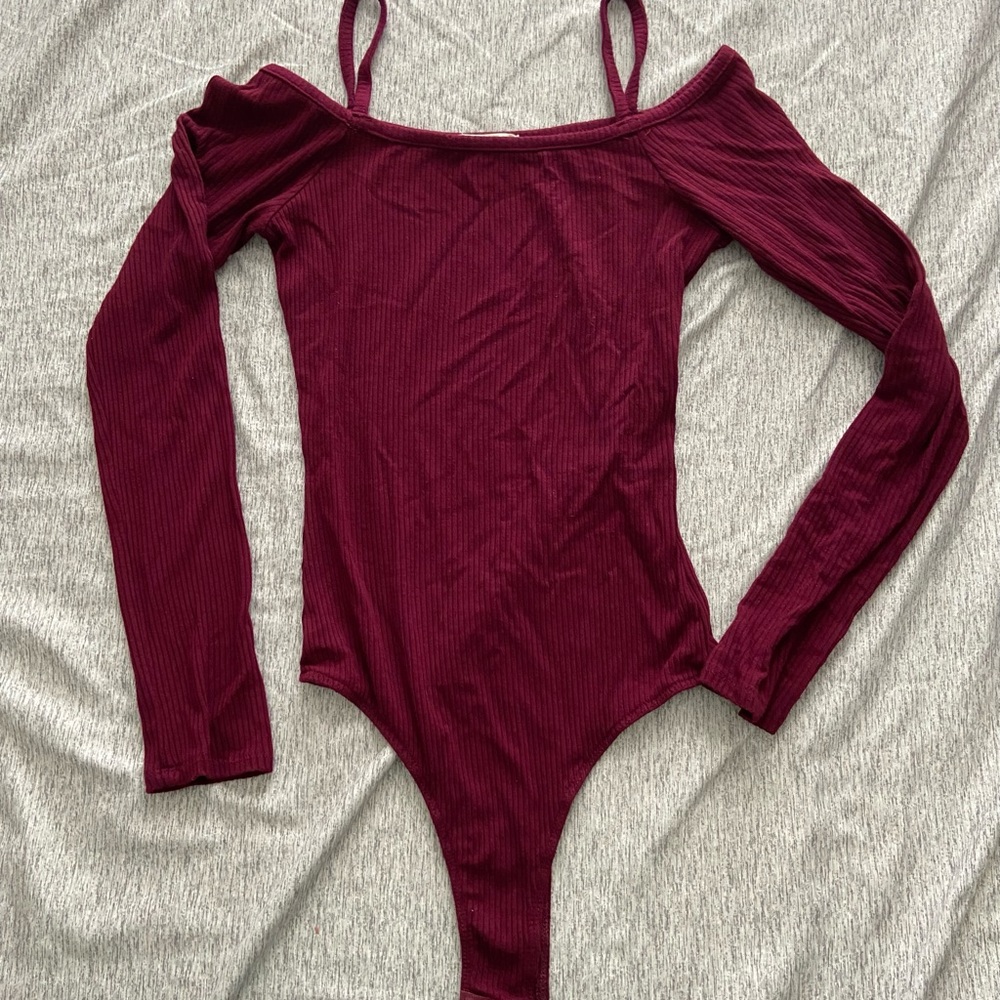 burgundy long sleeve bodysuit